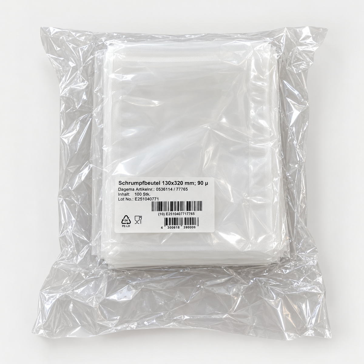 Siegelrandbeutel 130x320, 90µm