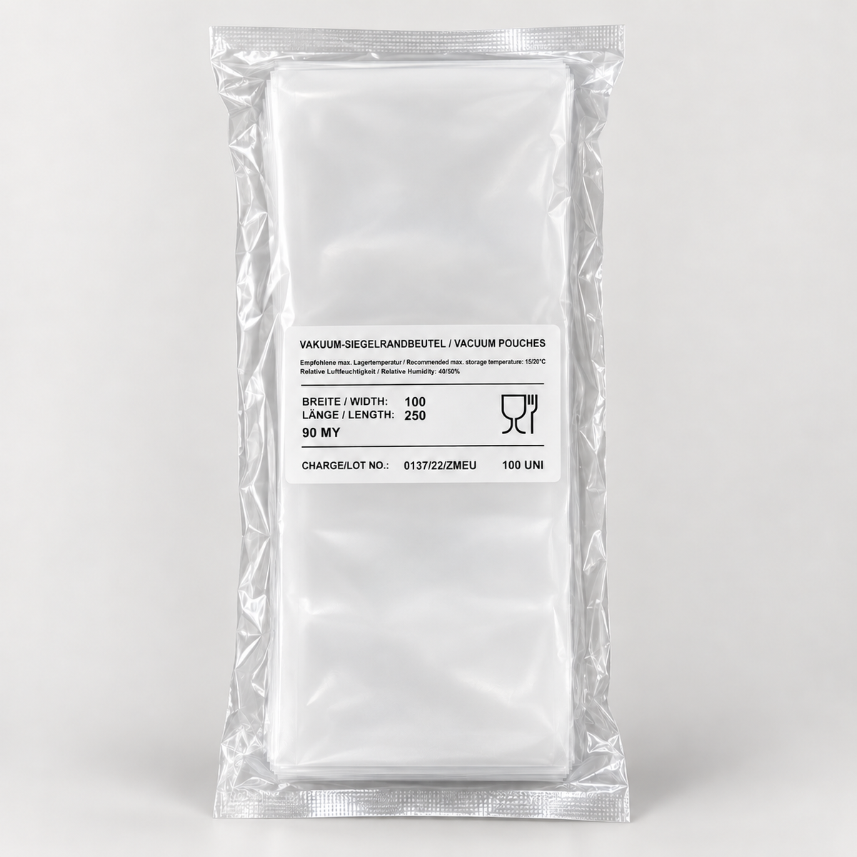 Siegelrandbeutel 100x250, 90µm