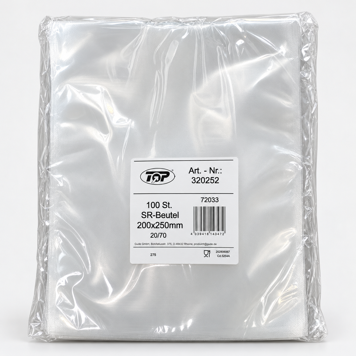 Siegelrandbeutel 200x250, 90 µm
