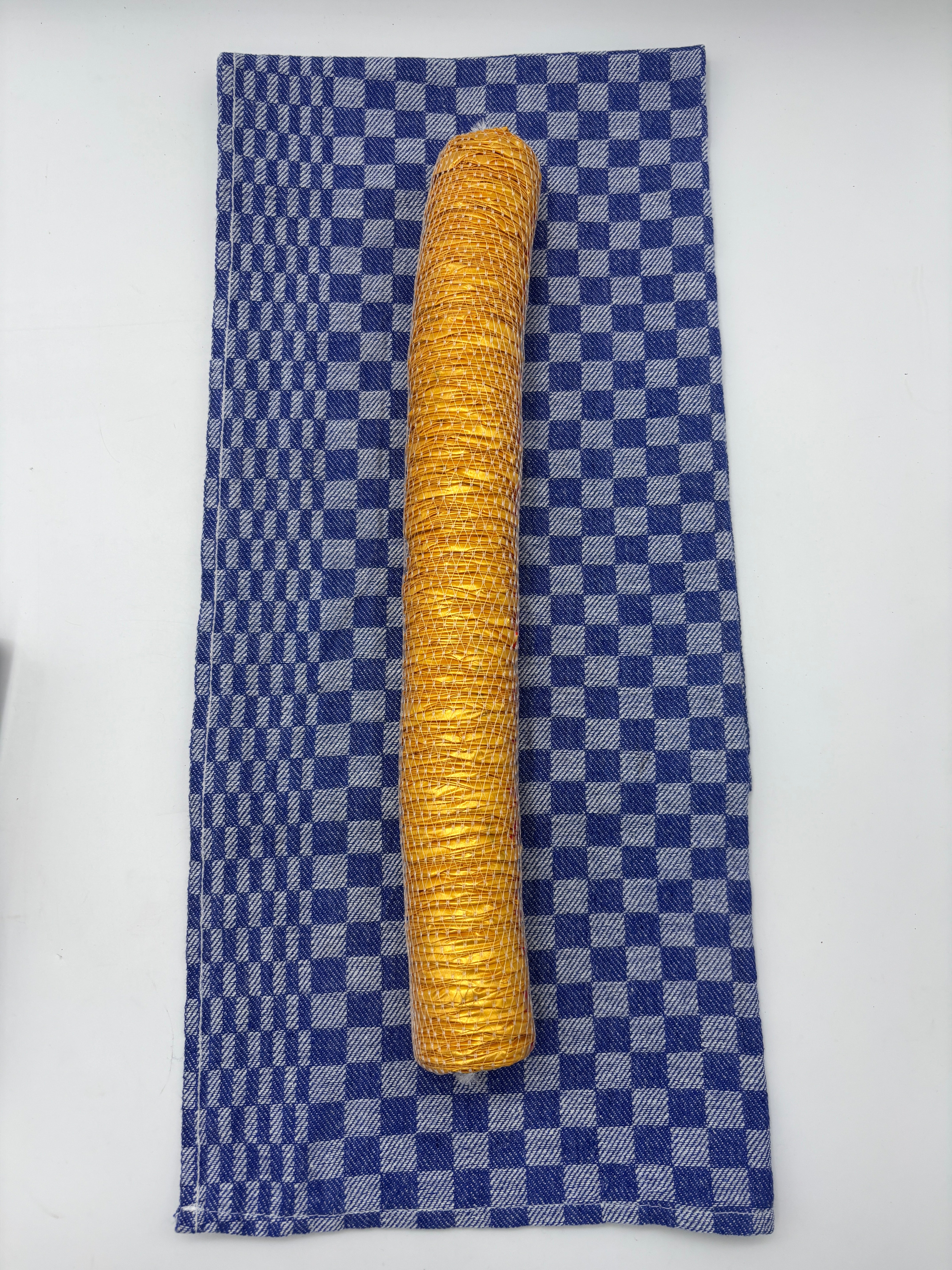 Faserdarm Raupe gold KAL. 45 Druck Delikatess Leberwurst · 20 Meter