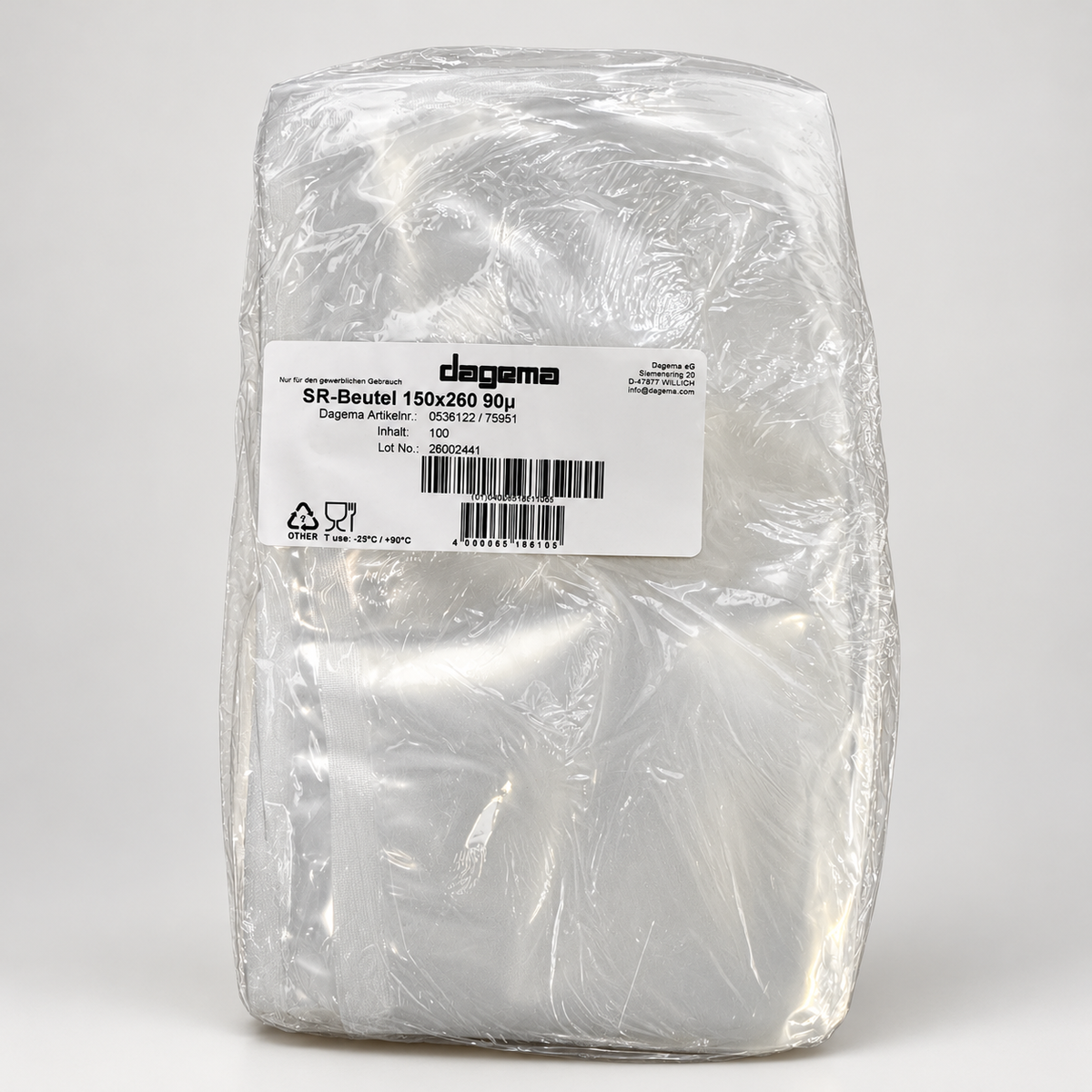 Siegelrandbeutel 150x260, 90 µm