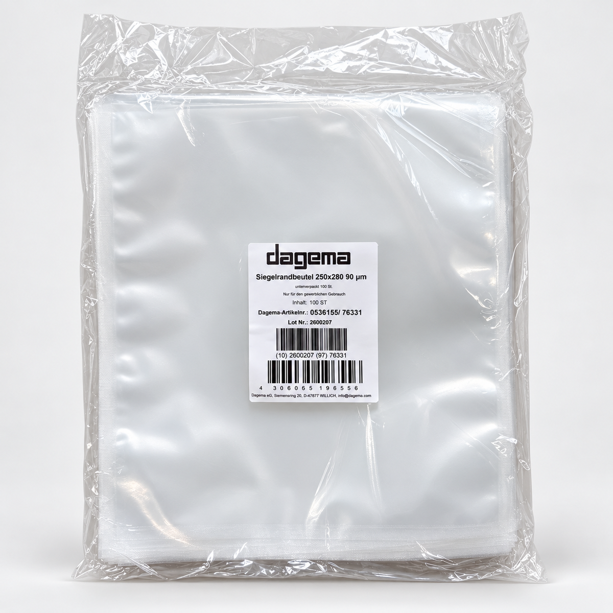 Siegelrandbeutel 250x280, 90 µm