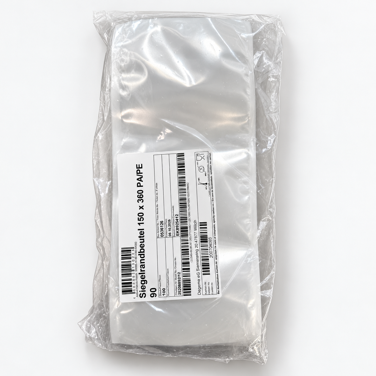 Siegelrandbeutel 150x360, 90 µm